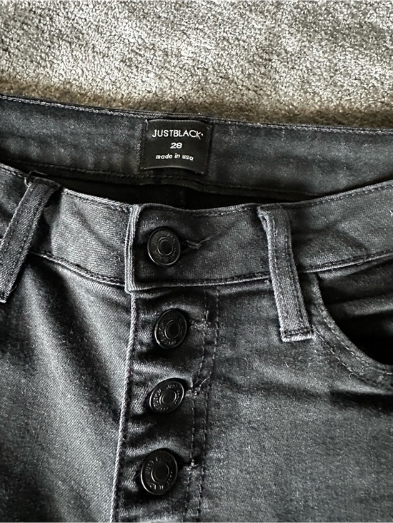 Just Black Denim - Just Black Women’s High-Rise Black Button-Fly Jeans